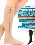 Zippered Compression Stockings- Pair