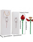 Romantic Decorative Jewelry Ring Holder Red Rose Flower