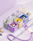 Newest Pill Box with Lanyard 8grid Magic Cube Magnetic
