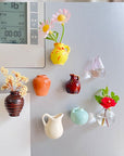 🌸Cute Plant Ceramic Vase Fridge Magnets