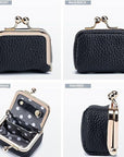 Portable Vintage-Inspired Genuine Leather Jewelry Case