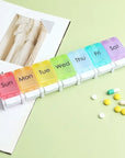 7-Day Rainbow Pill Organizer – Compact & Colorful Travel Companion