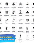 Switch Sticker For for Electric Board Appliances- Pack of 10 With 300 Different Elements