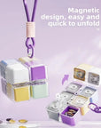 Newest Pill Box with Lanyard 8grid Magic Cube Magnetic