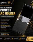 Leather Aluminum Metal Business Card Holder For Men's