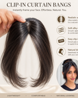 Clip-In Curtain Bangs Hair Topper