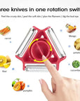 3 in 1 Rotary Round Vegetable Fruit Peeler Cutter