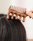 Multi-Functional Wooden Scalp Comb