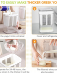 Multifunctional Yogurt Filter with Fine Mesh Strainer - 1800 ML