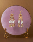 Traditional Lantern Pearl Tassel Earrings
