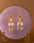 Traditional Lantern Pearl Tassel Earrings