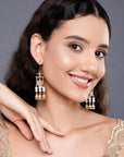Traditional Lantern Pearl Tassel Earrings