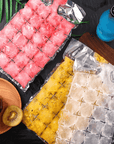 Pack of 10 Self-Seal 24-Grid Kitchen Ice Bags for Easy Ice Cube Making