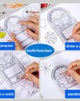 Multifunctional Geometric Plastic Ruler๐