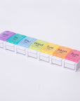 7-Day Rainbow Pill Organizer – Compact & Colorful Travel Companion