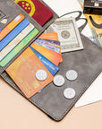 Genuine Leather Travel Passport Holder Wallet