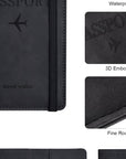 Genuine Leather Travel Passport Holder Wallet