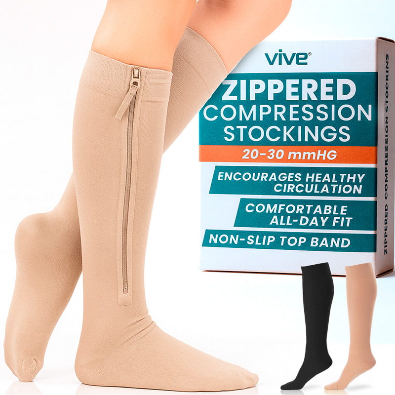Zippered Compression Stockings- Pair