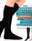 Zippered Compression Stockings- Pair