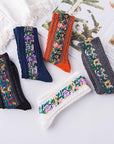 Winter Anti Fungal + Anti Rash Embroidered Floral Socks