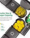 Compartment Black Pill Organizer