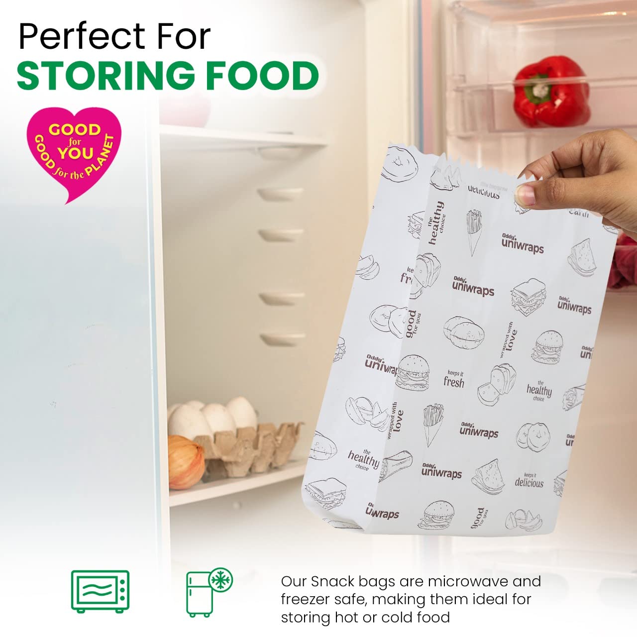 Multi-Purpose Paper Snack Bags with Sealing Stickers