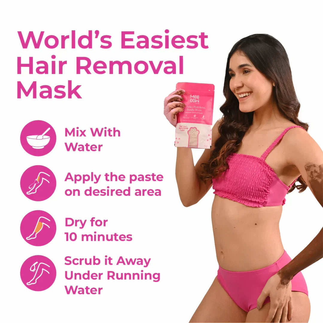 MEOW 10 MIN BODY HAIR REMOVAL WAX POWDER - BUY 1 GET 1 FREE