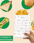 Multi-Purpose Paper Snack Bags with Sealing Stickers