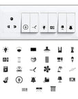 Switch Sticker For for Electric Board Appliances- Pack of 10 With 300 Different Elements