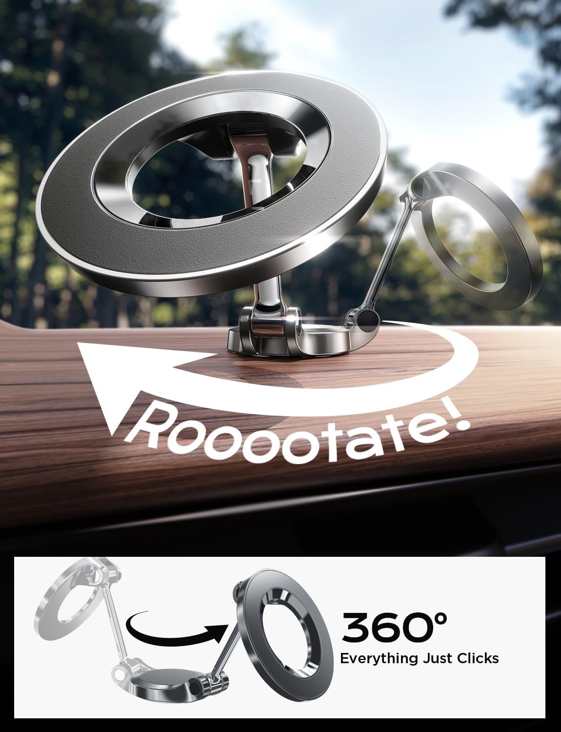 Magsafe Car Phone Holder, 360 Degrees Rotation