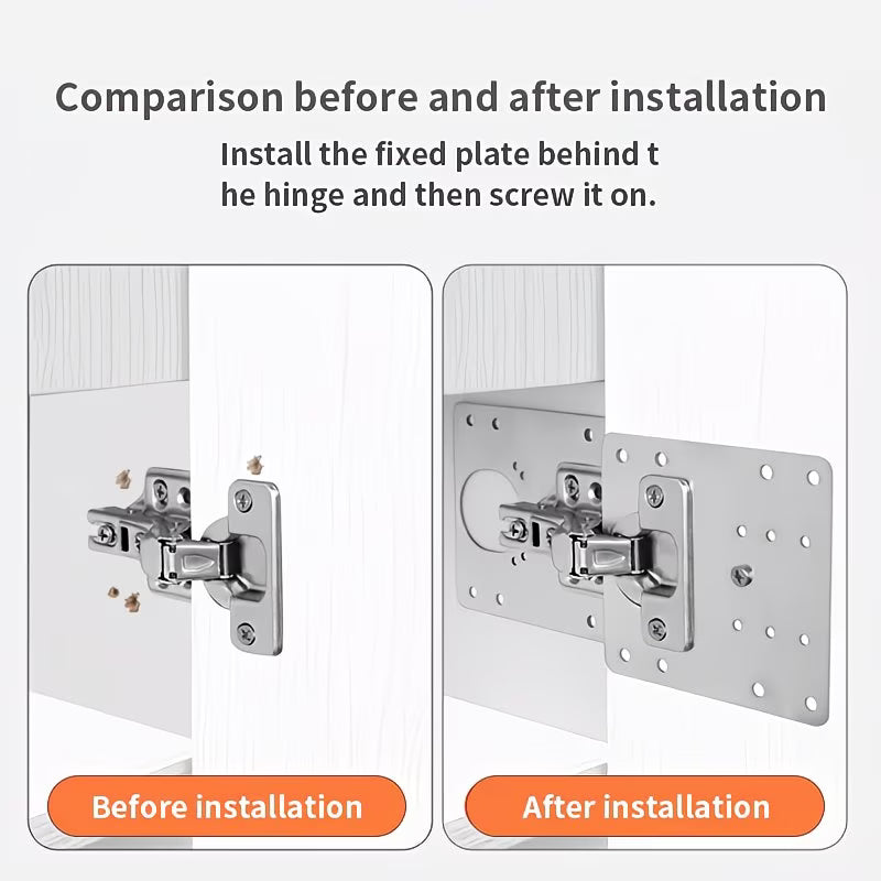 Heavy Duty Hinge Repair Plate with Screws for Cabinet Door &amp; Wardrobe -🔥 Summer Sale