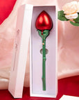 Romantic Decorative Jewelry Ring Holder Red Rose Flower
