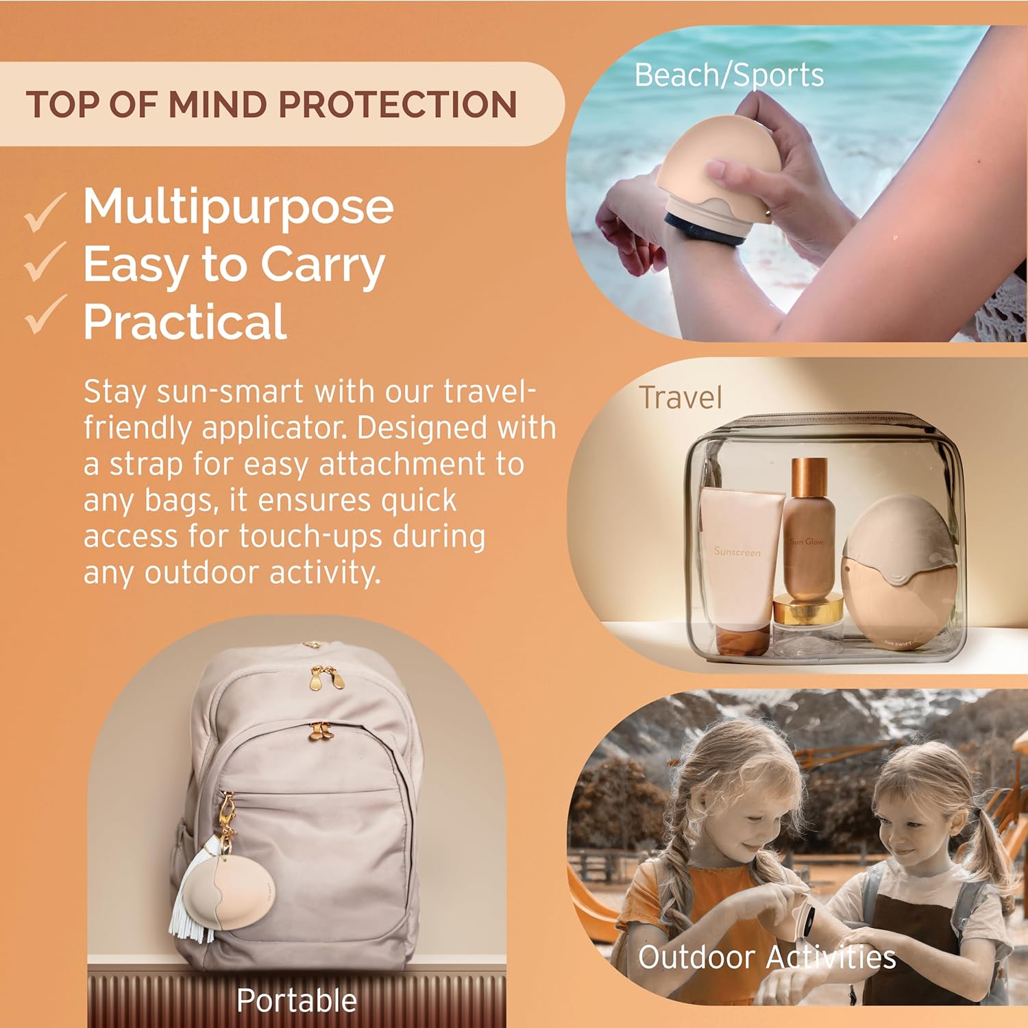 Silicone Sunscreen Applicator with Strap