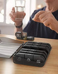 Compartment Black Pill Organizer