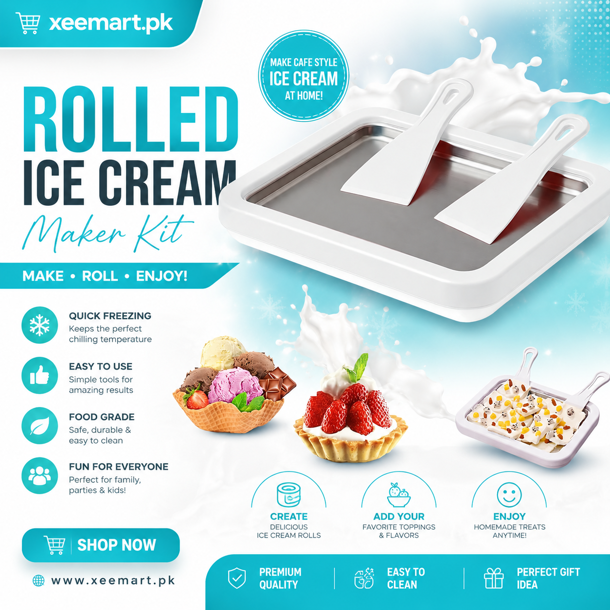 Rolled Ice Cream Maker Kit