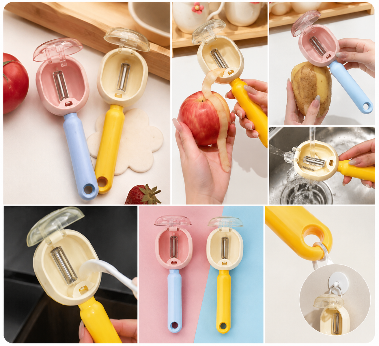 2 in 1 Vegetable and Fruit Peeler with Storage Box