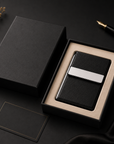 Leather Aluminum Metal Business Card Holder For Men's