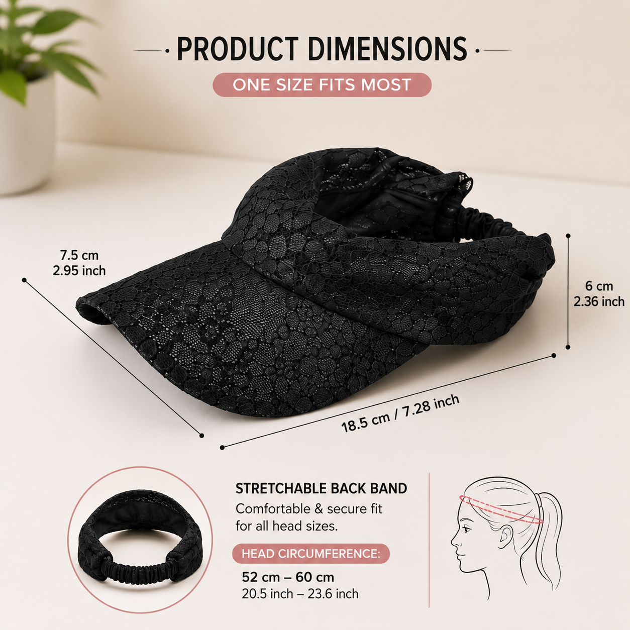 Lace Visor Hair Band Cap