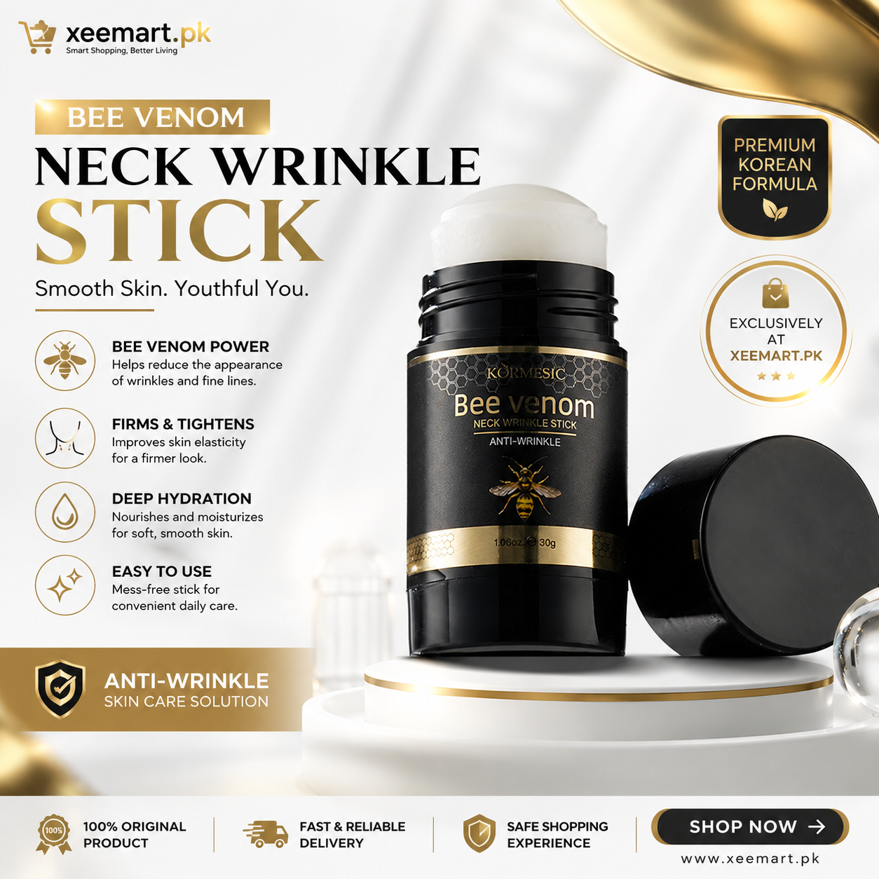 Bee Venom Neck Skin Smooth and Delicate Hydrating Elasticity Stick