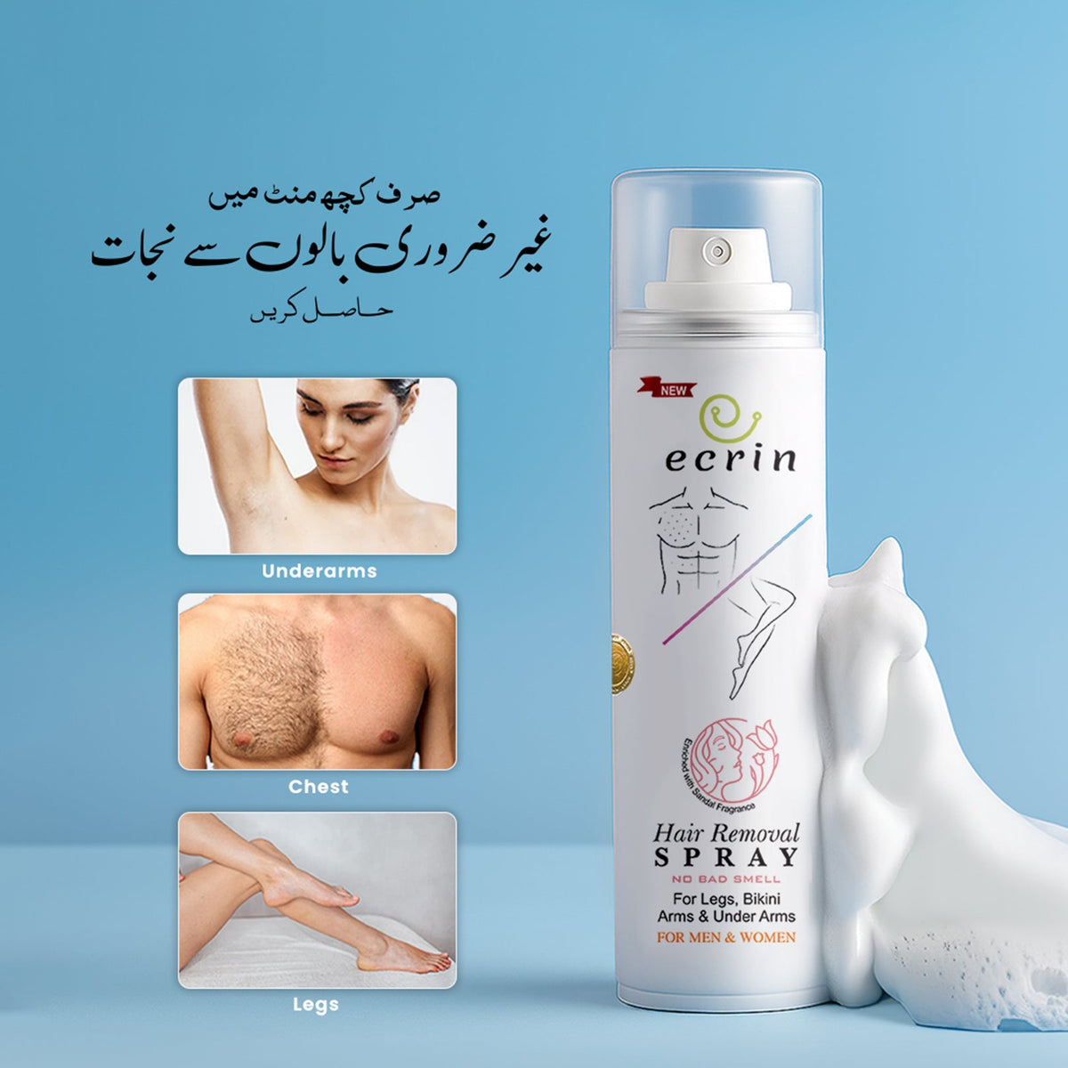 Hair Removal Foaming Spray (for men &amp; women)