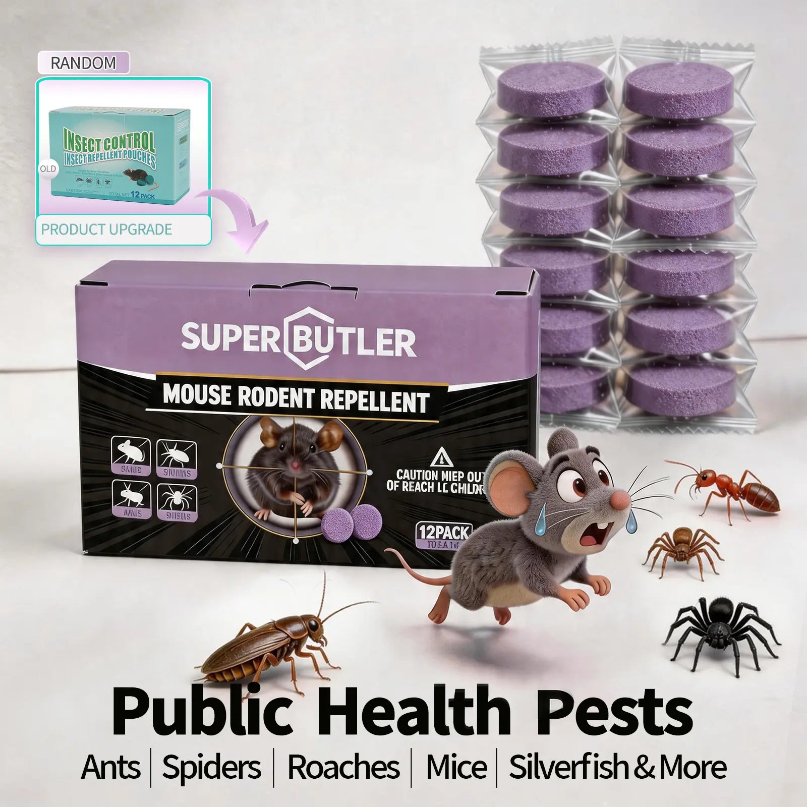 Professional Strong Mouse Control Bait - Fast Action Bait for Indoor/Outdoor Control