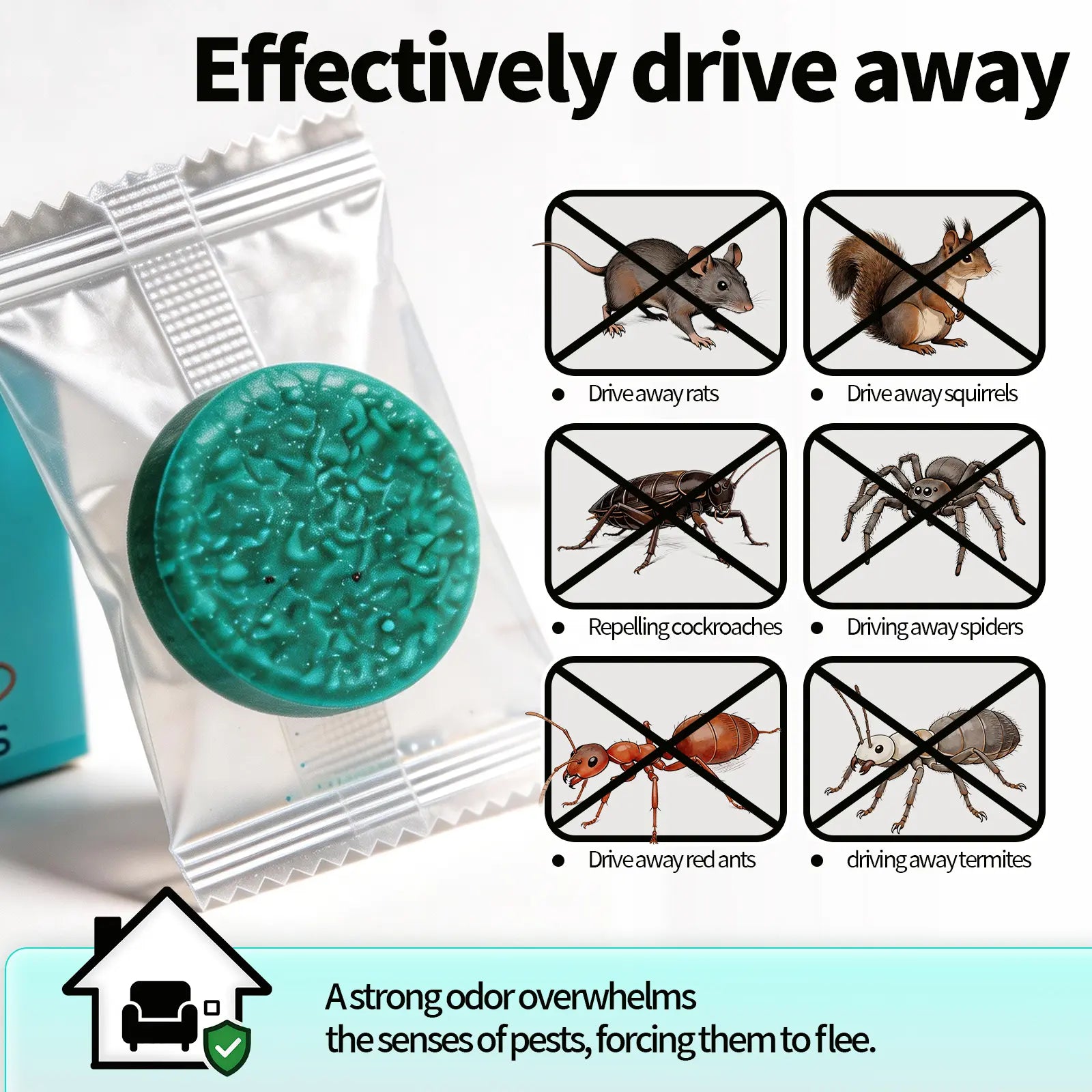 Professional Strong Mouse Control Bait - Fast Action Bait for Indoor/Outdoor Control