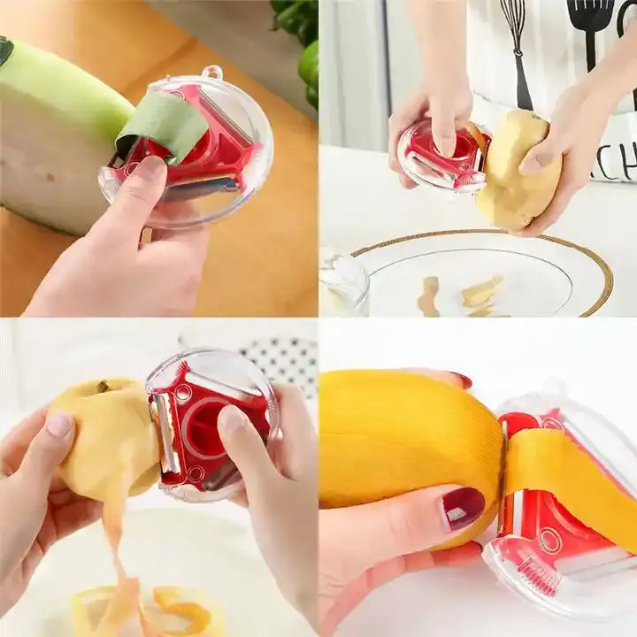 Rotating Fruit Cutter 3 in 1 Rotary Round Vegetable Fruit Peeler Cutter – xeemartpk