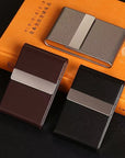 Leather Aluminum Metal Business Card Holder For Men's