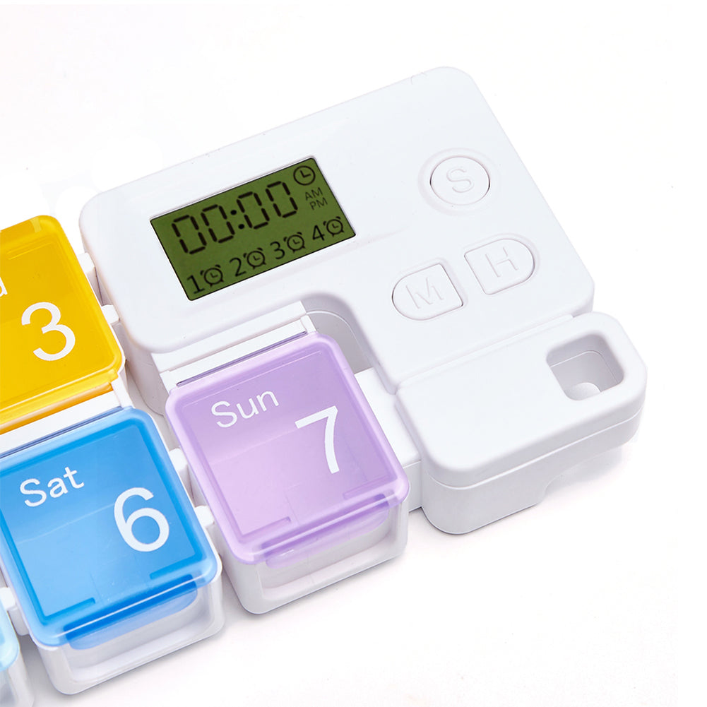7-Days Pill Organizer Box with Medicine Reminder Alarm