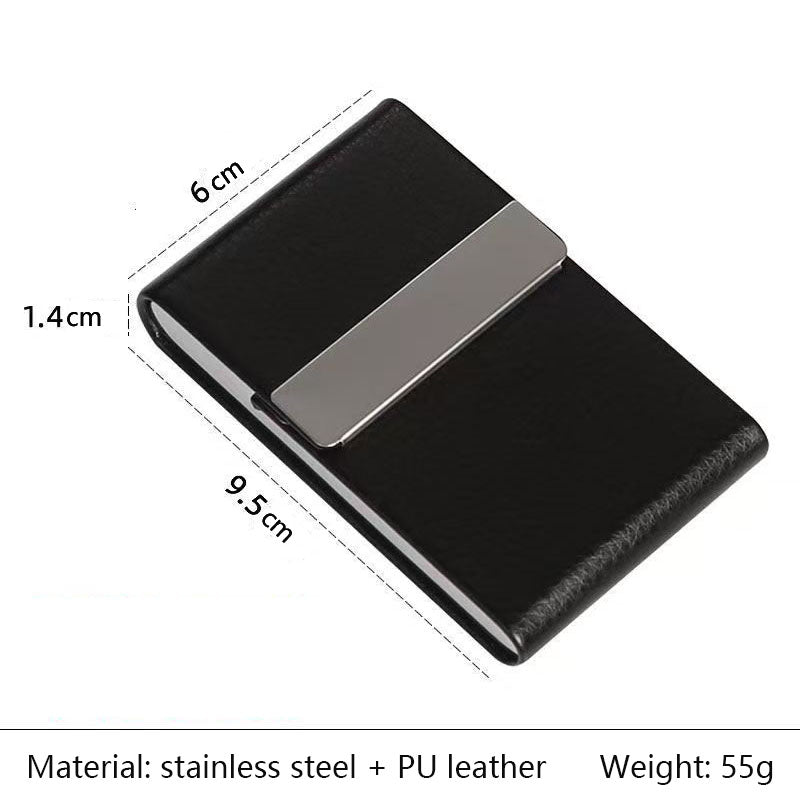 Leather Aluminum Metal Business Card Holder For Men's