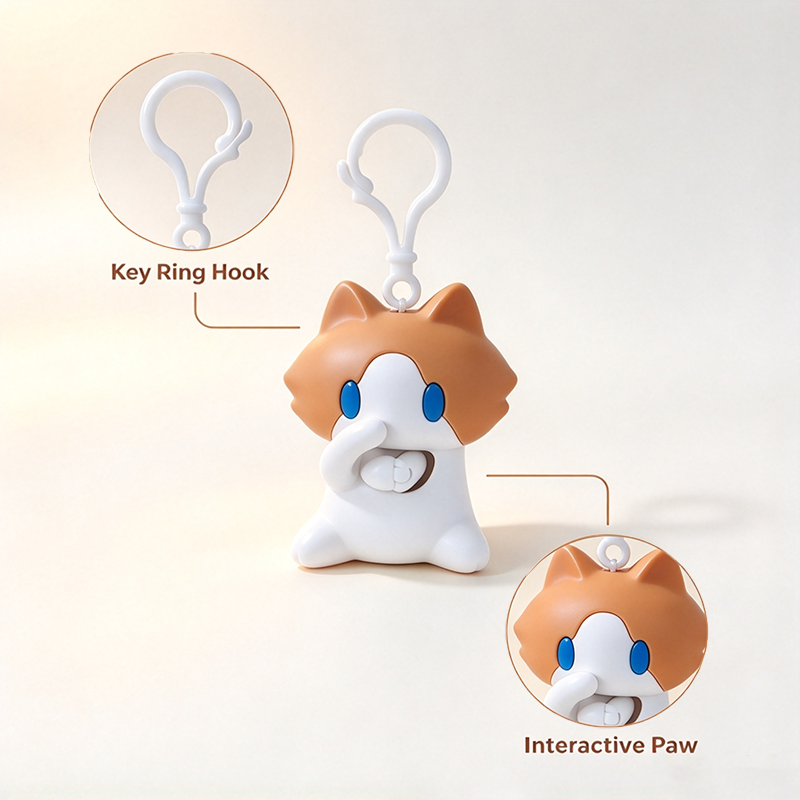 Waving Salary Cat Keychain