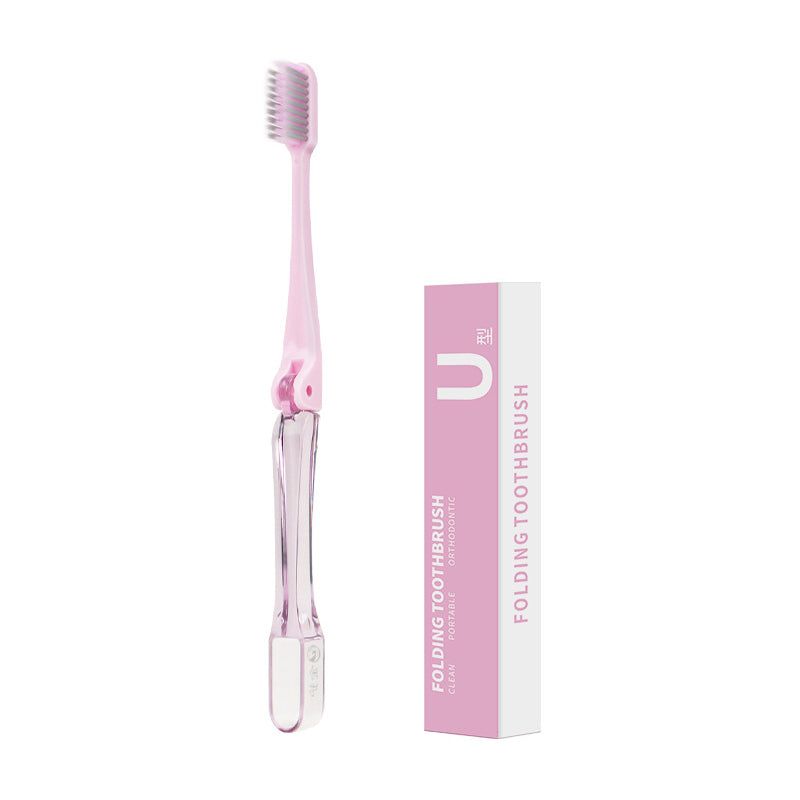 Portable U-shaped Soft Bristled Folding Toothbrush