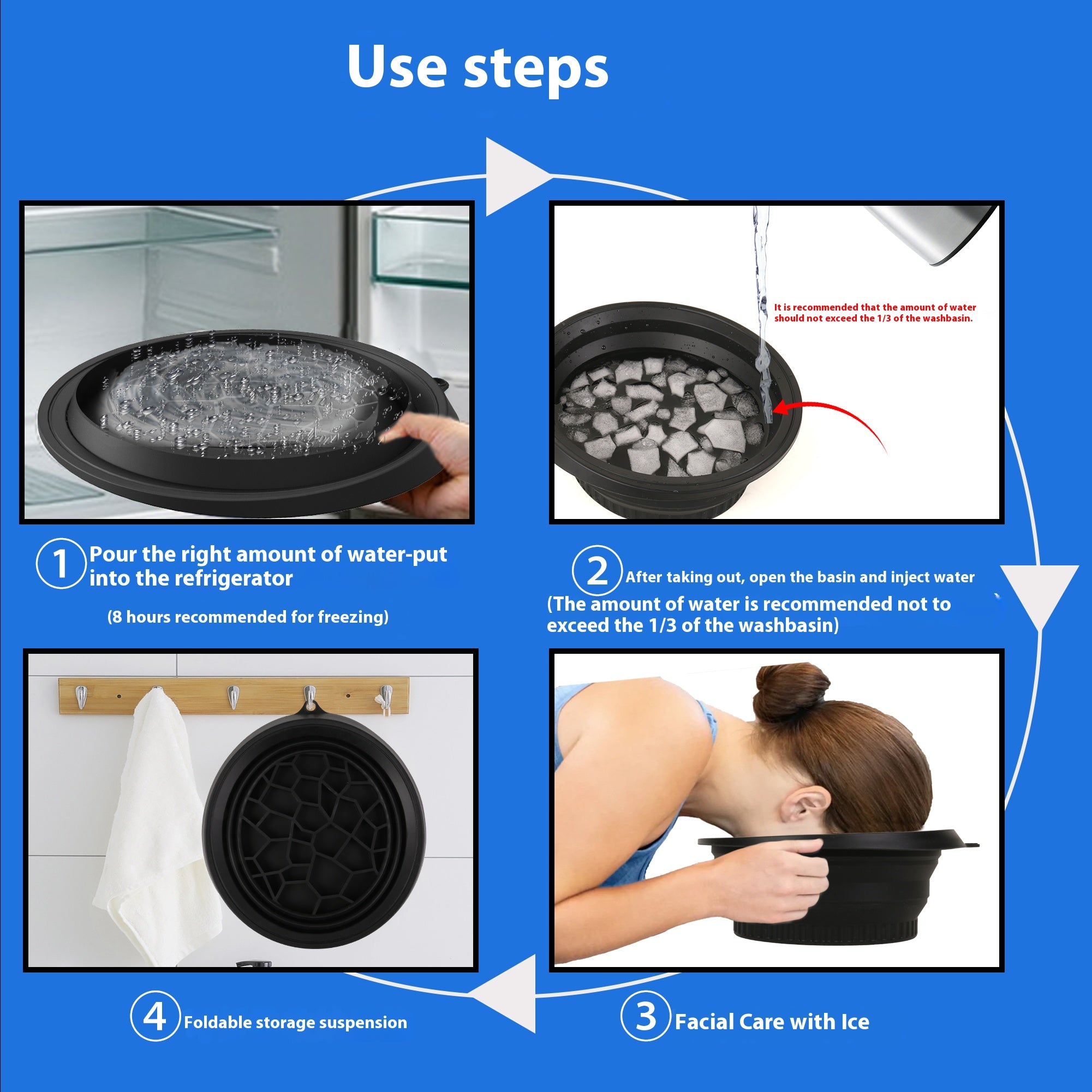Face Ice Bath Silicone Bowl