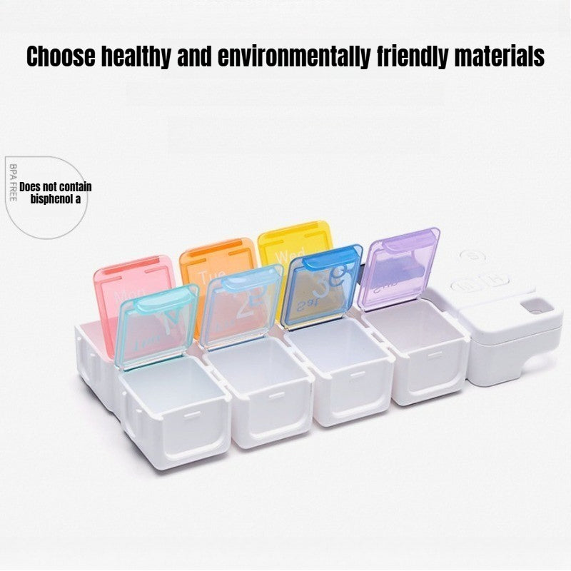 7-Days Pill Organizer Box with Medicine Reminder Alarm